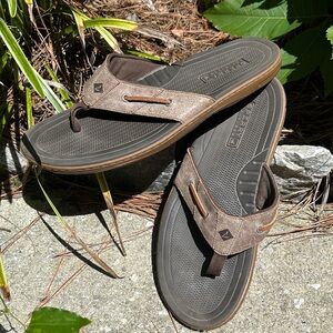 Sperry Men's FLIP FLOPS Tan and Brown •SIZE 14